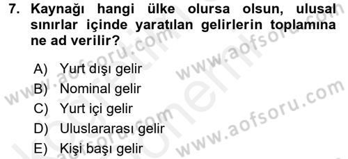 Maliye Politikası 2 Dersi 2015 - 2016 Yılı (Vize) Ara Sınav Soruları 7. Soru
