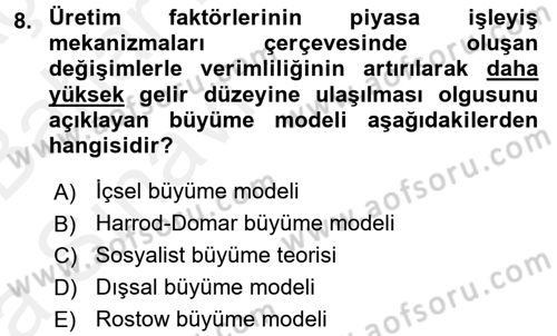 Maliye Politikası 2 Dersi 2015 - 2016 Yılı (Vize) Ara Sınav Soruları 8. Soru