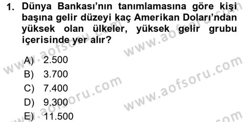 Maliye Politikası 2 Dersi 2015 - 2016 Yılı (Final) Dönem Sonu Sınav Soruları 1. Soru