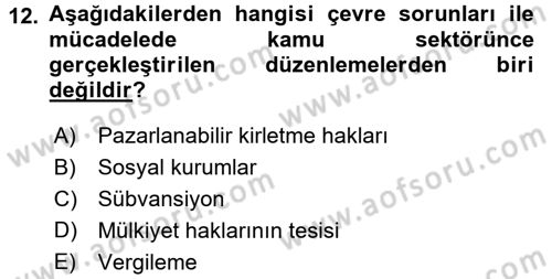 Maliye Politikası 2 Dersi 2015 - 2016 Yılı (Final) Dönem Sonu Sınav Soruları 12. Soru