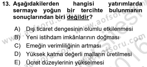 Maliye Politikası 2 Dersi 2015 - 2016 Yılı (Final) Dönem Sonu Sınav Soruları 13. Soru