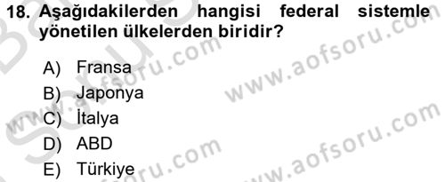 Maliye Politikası 2 Dersi 2015 - 2016 Yılı (Final) Dönem Sonu Sınav Soruları 18. Soru