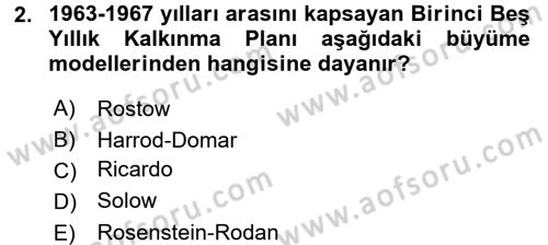 Maliye Politikası 2 Dersi 2015 - 2016 Yılı (Final) Dönem Sonu Sınav Soruları 2. Soru