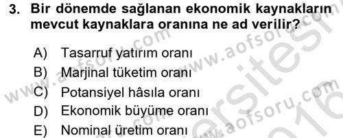 Maliye Politikası 2 Dersi 2015 - 2016 Yılı (Final) Dönem Sonu Sınav Soruları 3. Soru