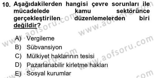 Maliye Politikası 2 Dersi 2015 - 2016 Yılı Tek Ders Sınav Soruları 10. Soru