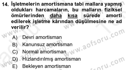 Maliye Politikası 2 Dersi 2015 - 2016 Yılı Tek Ders Sınav Soruları 14. Soru