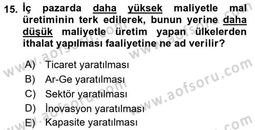 Maliye Politikası 2 Dersi 2015 - 2016 Yılı Tek Ders Sınav Soruları 15. Soru