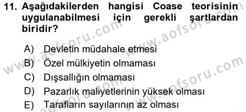 Maliye Politikası 2 Dersi 2016 - 2017 Yılı 3 Ders Sınav Soruları 11. Soru