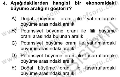 Maliye Politikası 2 Dersi 2016 - 2017 Yılı 3 Ders Sınav Soruları 4. Soru