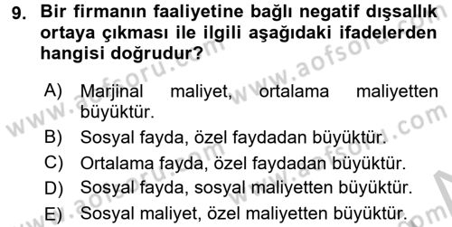 Maliye Politikası 2 Dersi 2016 - 2017 Yılı 3 Ders Sınav Soruları 9. Soru