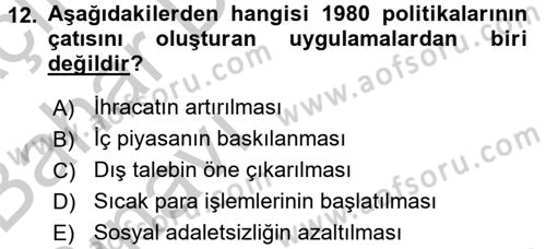 Maliye Politikası 2 Dersi 2016 - 2017 Yılı (Vize) Ara Sınav Soruları 12. Soru