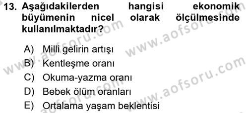 Maliye Politikası 2 Dersi 2016 - 2017 Yılı (Vize) Ara Sınav Soruları 13. Soru