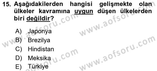 Maliye Politikası 2 Dersi 2016 - 2017 Yılı (Vize) Ara Sınav Soruları 15. Soru
