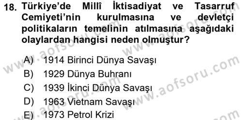 Maliye Politikası 2 Dersi 2016 - 2017 Yılı (Vize) Ara Sınav Soruları 18. Soru
