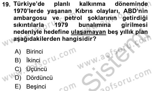 Maliye Politikası 2 Dersi 2016 - 2017 Yılı (Vize) Ara Sınav Soruları 19. Soru