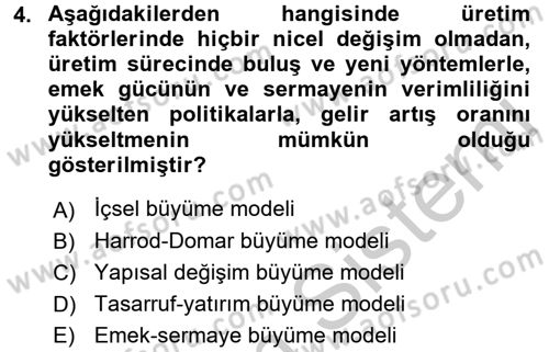 Maliye Politikası 2 Dersi 2016 - 2017 Yılı (Vize) Ara Sınav Soruları 4. Soru