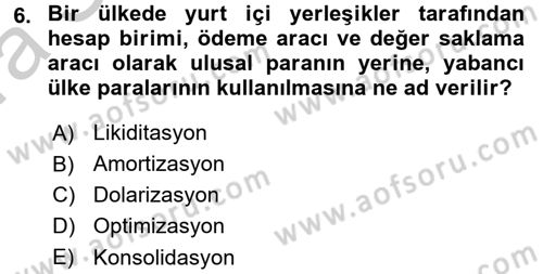 Maliye Politikası 2 Dersi 2016 - 2017 Yılı (Vize) Ara Sınav Soruları 6. Soru
