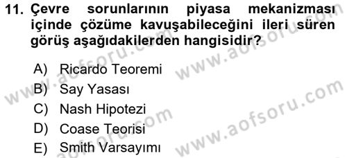 Maliye Politikası 2 Dersi 2016 - 2017 Yılı (Final) Dönem Sonu Sınav Soruları 11. Soru