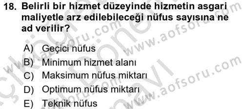 Maliye Politikası 2 Dersi 2016 - 2017 Yılı (Final) Dönem Sonu Sınav Soruları 18. Soru