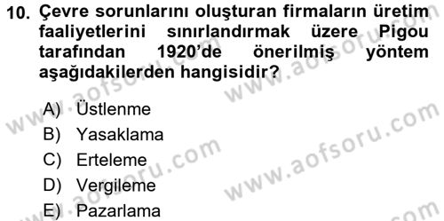Maliye Politikası 2 Dersi 2017 - 2018 Yılı 3 Ders Sınav Soruları 10. Soru