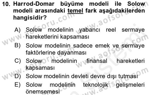 Maliye Politikası 2 Dersi 2017 - 2018 Yılı (Vize) Ara Sınav Soruları 10. Soru