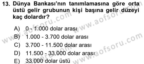 Maliye Politikası 2 Dersi 2017 - 2018 Yılı (Vize) Ara Sınav Soruları 13. Soru