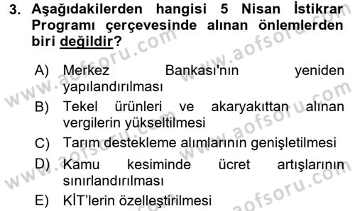 Maliye Politikası 2 Dersi 2017 - 2018 Yılı (Vize) Ara Sınav Soruları 3. Soru