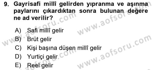 Maliye Politikası 2 Dersi 2017 - 2018 Yılı (Vize) Ara Sınav Soruları 9. Soru