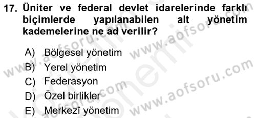 Maliye Politikası 2 Dersi 2017 - 2018 Yılı (Final) Dönem Sonu Sınav Soruları 17. Soru
