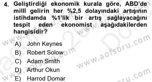 Maliye Politikası 2 Dersi 2017 - 2018 Yılı (Final) Dönem Sonu Sınav Soruları 4. Soru