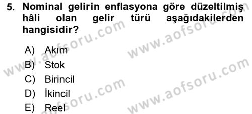 Maliye Politikası 2 Dersi 2017 - 2018 Yılı (Final) Dönem Sonu Sınav Soruları 5. Soru
