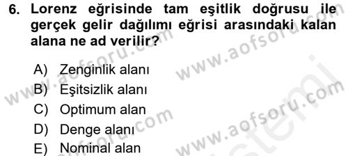 Maliye Politikası 2 Dersi 2017 - 2018 Yılı (Final) Dönem Sonu Sınav Soruları 6. Soru