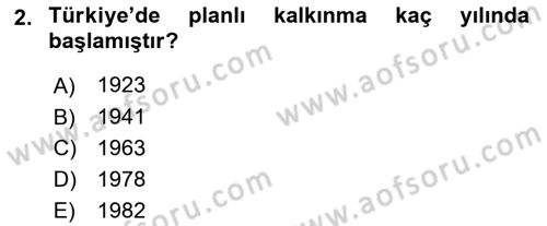 Maliye Politikası 2 Dersi 2018 - 2019 Yılı 3 Ders Sınav Soruları 2. Soru