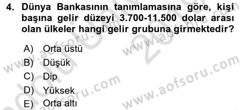 Maliye Politikası 2 Dersi 2018 - 2019 Yılı 3 Ders Sınav Soruları 4. Soru