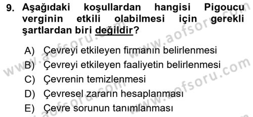 Maliye Politikası 2 Dersi 2018 - 2019 Yılı 3 Ders Sınav Soruları 9. Soru