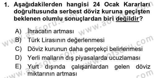 Maliye Politikası 2 Dersi 2018 - 2019 Yılı (Vize) Ara Sınav Soruları 1. Soru