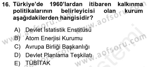 Maliye Politikası 2 Dersi 2018 - 2019 Yılı (Vize) Ara Sınav Soruları 16. Soru