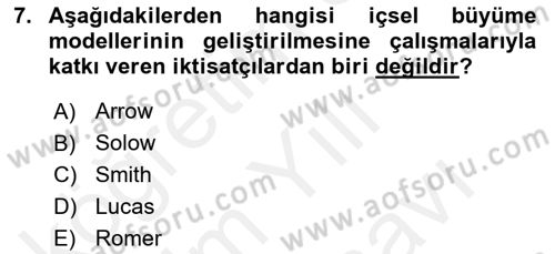 Maliye Politikası 2 Dersi 2018 - 2019 Yılı (Vize) Ara Sınav Soruları 7. Soru