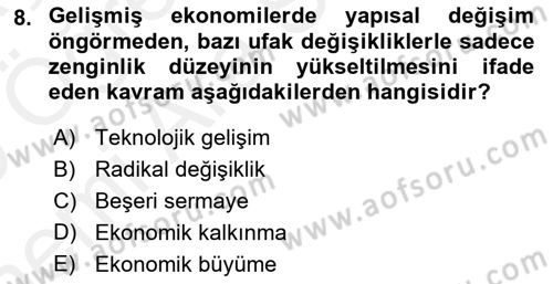 Maliye Politikası 2 Dersi 2018 - 2019 Yılı (Vize) Ara Sınav Soruları 8. Soru