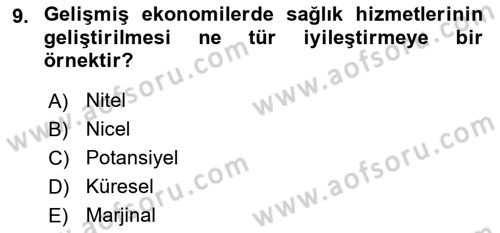 Maliye Politikası 2 Dersi 2018 - 2019 Yılı (Vize) Ara Sınav Soruları 9. Soru