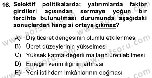 Maliye Politikası 2 Dersi 2018 - 2019 Yılı (Final) Dönem Sonu Sınav Soruları 16. Soru