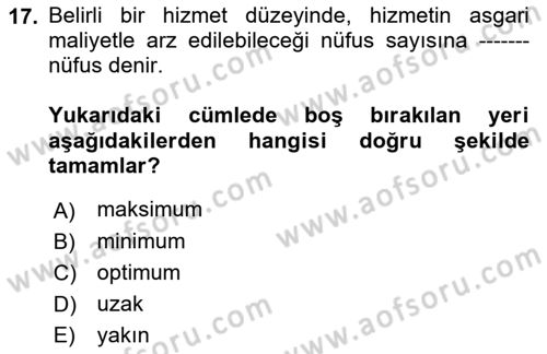 Maliye Politikası 2 Dersi 2018 - 2019 Yılı (Final) Dönem Sonu Sınav Soruları 17. Soru