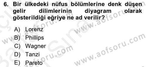 Maliye Politikası 2 Dersi 2018 - 2019 Yılı (Final) Dönem Sonu Sınav Soruları 6. Soru