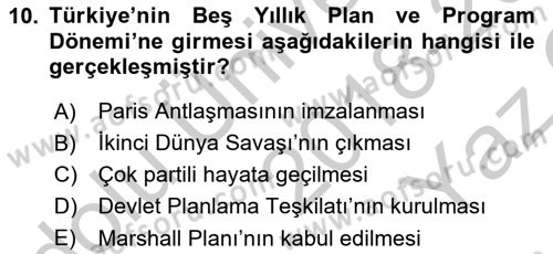 Maliye Politikası 2 Dersi 2018 - 2019 Yılı Yaz Okulu Sınav Soruları 10. Soru