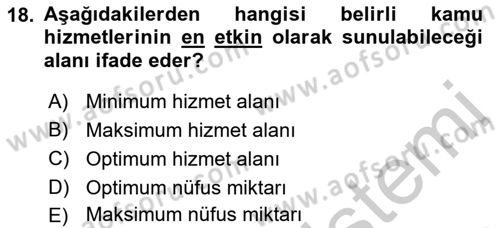 Maliye Politikası 2 Dersi 2018 - 2019 Yılı Yaz Okulu Sınav Soruları 18. Soru