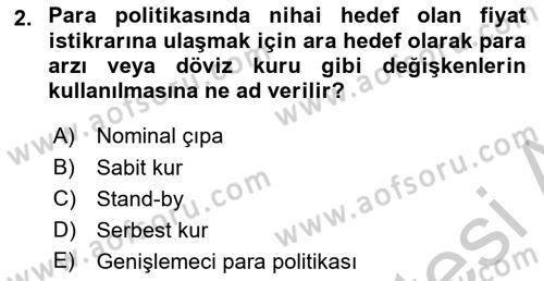 Maliye Politikası 2 Dersi 2018 - 2019 Yılı Yaz Okulu Sınav Soruları 2. Soru