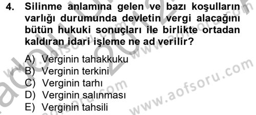 Vergi Uygulamaları Dersi 2012 - 2013 Yılı (Vize) Ara Sınav Soruları 4. Soru