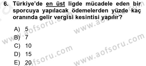 Vergi Uygulamaları Dersi 2015 - 2016 Yılı (Vize) Ara Sınav Soruları 6. Soru