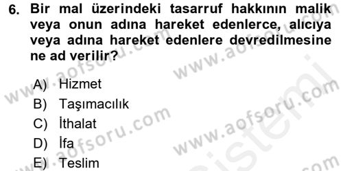 Vergi Uygulamaları Dersi 2015 - 2016 Yılı Tek Ders Sınav Soruları 6. Soru