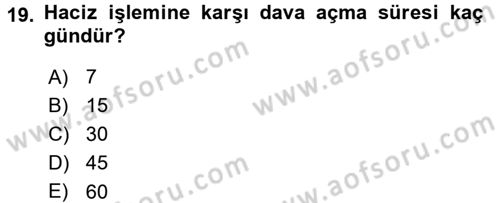 Vergi Uygulamaları Dersi 2016 - 2017 Yılı 3 Ders Sınav Soruları 19. Soru